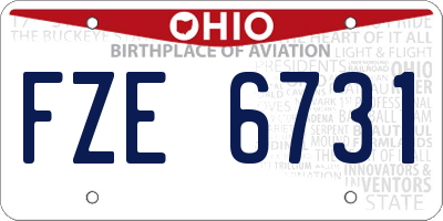 OH license plate FZE6731