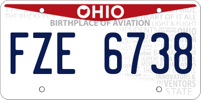 OH license plate FZE6738