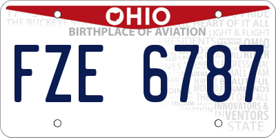 OH license plate FZE6787