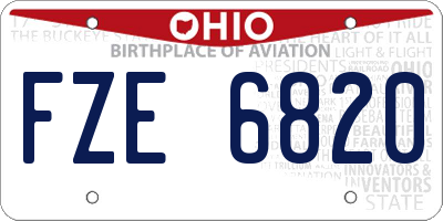 OH license plate FZE6820
