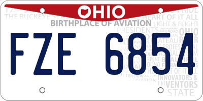 OH license plate FZE6854