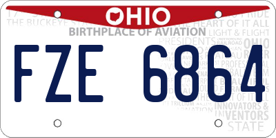 OH license plate FZE6864