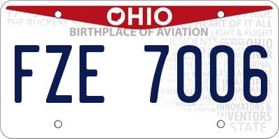 OH license plate FZE7006