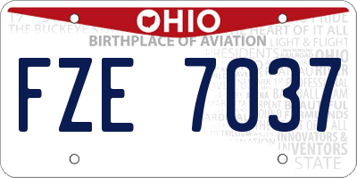 OH license plate FZE7037