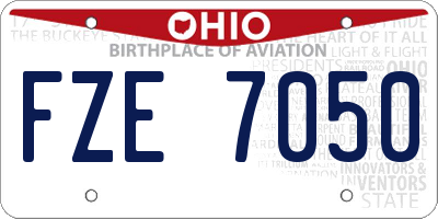 OH license plate FZE7050