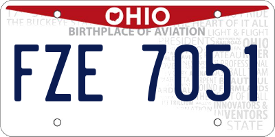 OH license plate FZE7051