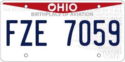 OH license plate FZE7059