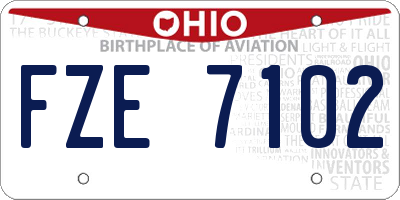 OH license plate FZE7102