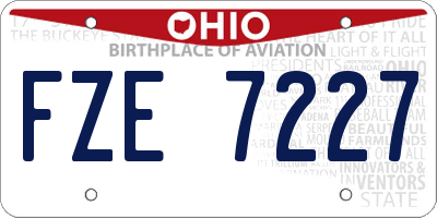 OH license plate FZE7227