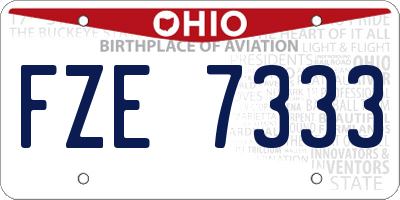 OH license plate FZE7333