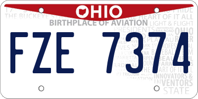 OH license plate FZE7374