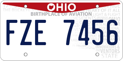 OH license plate FZE7456