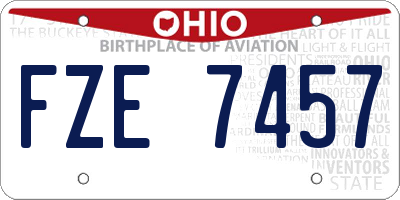 OH license plate FZE7457