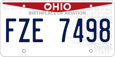 OH license plate FZE7498