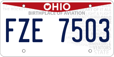 OH license plate FZE7503