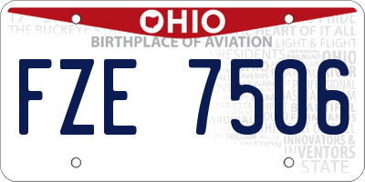 OH license plate FZE7506