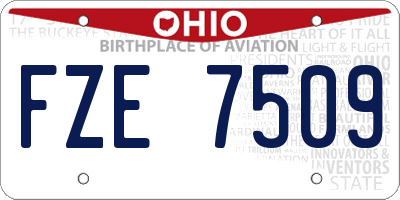 OH license plate FZE7509