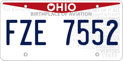 OH license plate FZE7552