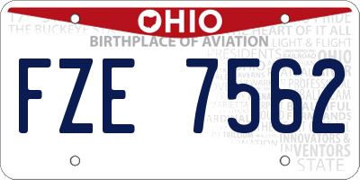 OH license plate FZE7562