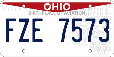 OH license plate FZE7573