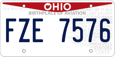 OH license plate FZE7576