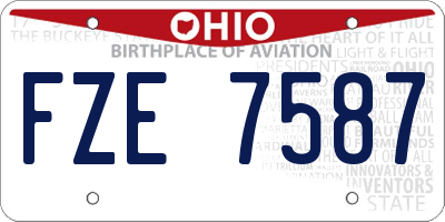 OH license plate FZE7587