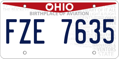 OH license plate FZE7635