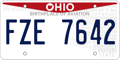 OH license plate FZE7642
