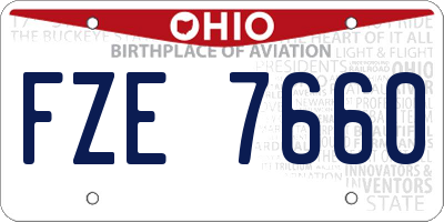 OH license plate FZE7660