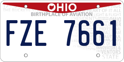OH license plate FZE7661