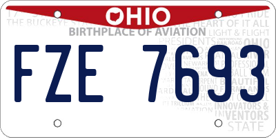 OH license plate FZE7693