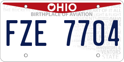 OH license plate FZE7704