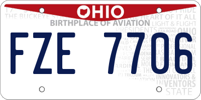 OH license plate FZE7706