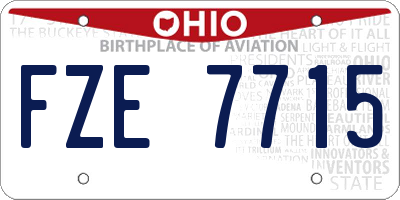 OH license plate FZE7715