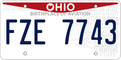 OH license plate FZE7743