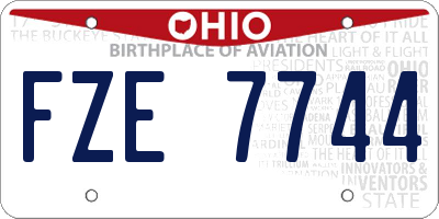 OH license plate FZE7744