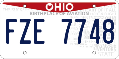 OH license plate FZE7748