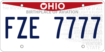 OH license plate FZE7777