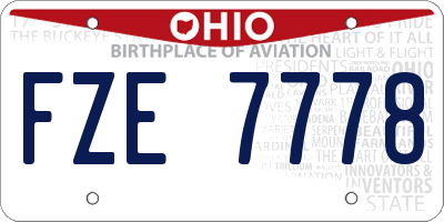 OH license plate FZE7778