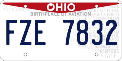OH license plate FZE7832