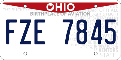 OH license plate FZE7845