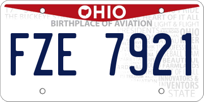 OH license plate FZE7921