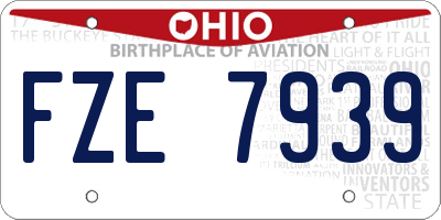 OH license plate FZE7939