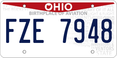 OH license plate FZE7948