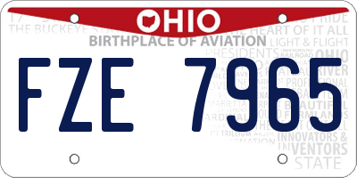 OH license plate FZE7965