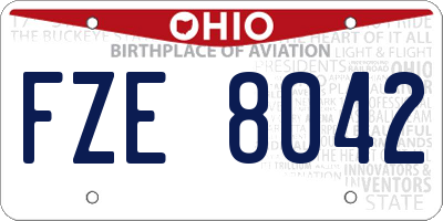 OH license plate FZE8042