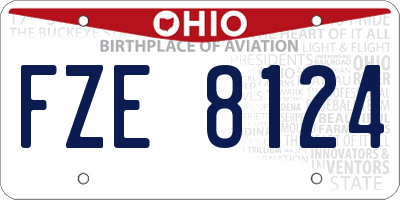 OH license plate FZE8124