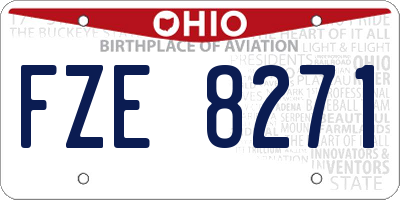 OH license plate FZE8271
