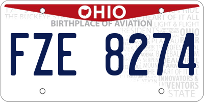 OH license plate FZE8274