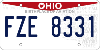 OH license plate FZE8331